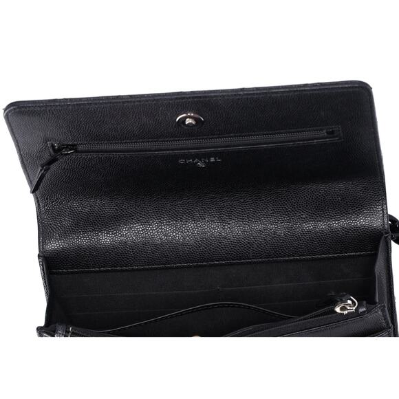 Chanel My Everything Wallet On Chain WOC Caviar Quilted So Black - Picture 7 of 8